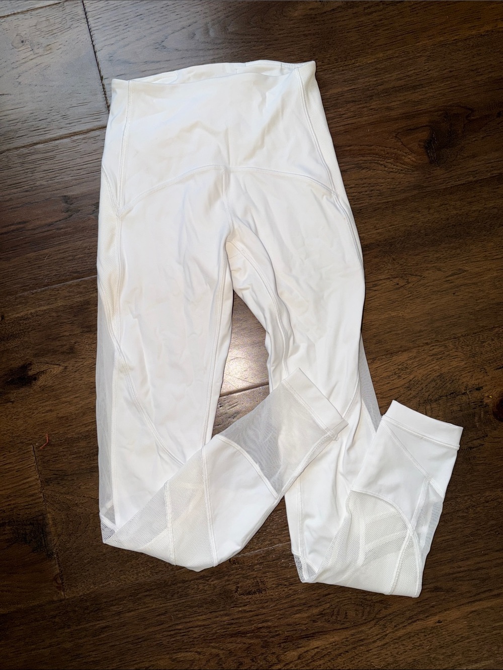 lululemon athletica White Mesh Panel Leggings